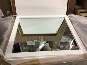 lot 29 image: 71 in. W x 32 in. H Framed Rectangular Bathroom Vanity Mirror in White