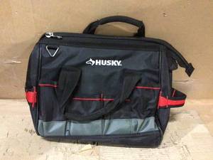lot 33 image: Husky 14 in. Large Mouth Tool Bag