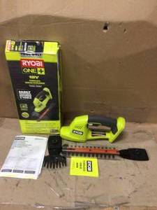 lot 35 image: Ryobi P2900B ONE 18-Volt Lithium-Ion Cordless Grass Shear and Shrubber - Battery and Charger Not Included