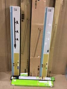 lot 57 image: MIX LOT OF LED WHITE LIGHTS & BLACK LINEAR TRACK LIGHTING