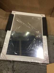 lot 85 image: Medium Rectangle Matte White Beveled Glass Modern Mirror (29.38 in. H x 41.38 in. W)