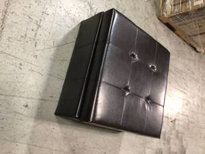 lot 101 image: Richmond Espresso Bonded Leather Storage Ottoman by Noble House