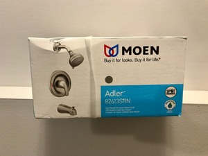 Moen - Adler Tub and Shower Package with 1.8 GPM Multi Function Shower Head and Posi-Temp Control Valve