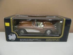 lot 42 image: 118 SCALE DIE-CAST - ROAD ROUGH 1957 CHEVROLET CORVETTE. NEW IN BOX. GREAT PIECE - SEE PICTURES.