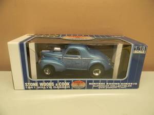 lot 55 image: 118 SCALE DIE-CAST - SUPERCAR COLLECTIBLES 1941 WILLYS GASSER STONE, WOODS & COOK - AWESOME, NEW IN BOX - GREAT PIECE - SEE PICTURES