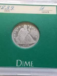 lot 20 image: 1839 US SEATED LIBERTY DIME