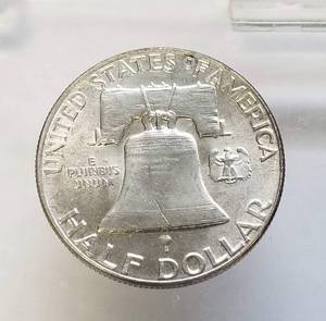 lot 35 image: 1955 FRANKLIN HALF DOLLAR FROSTY UNC
