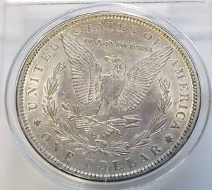 lot 61 image: 1890 MORGAN SILVER DOLLAR AU