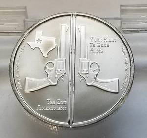 lot 10-A image: 1 TROY OZ. .999 FINE SILVER 2nd AMENDMENT GUNS UP AMERICA CRACKER (2 X 12oz)