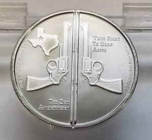 lot 45-A image: 1 TROY OZ. .999 FINE SILVER 2nd AMENDMENT GUNS UP AMERICA CRACKER (2 X 12oz)
