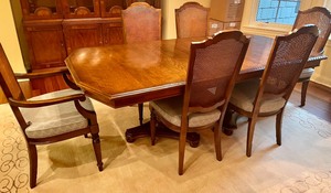 lot 20 image: Ethan Allen Cherrywood Dining Table and 6 Chairs