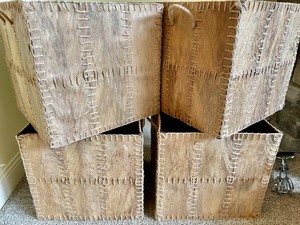 lot 69 image: 4 Decorative Storage Cubes with Handles
