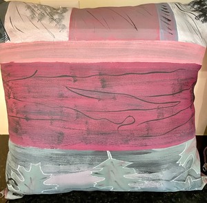 lot 215 image: 2 Hand Painted Pillows