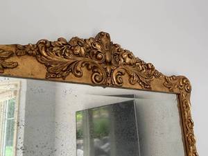 lot 157 image: Ornate Vintage Gold Framed Wall Mirror