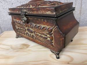 lot 255 image: Ornate Metal Dresser Top Box