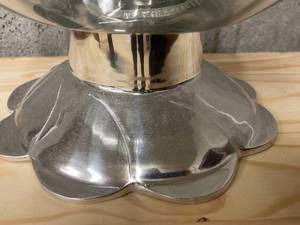 lot 256 image: Large Glass Vase With Metal Stand