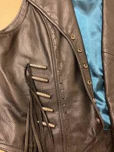lot 266 image: Harley Davidson Leather Fringed Vest
