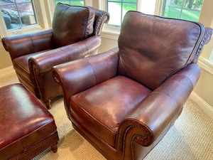lot 171 image: 2 Whittemore -Sherrill Chairs and Ottoman