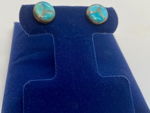 lot 360 image: Turquoise and Sterling Post Earrings