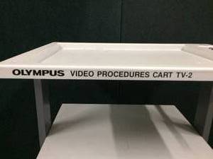 lot 9 image: Olympus Video Procedures Cart TV-2&nbspMobile 4 Shelf Storage Equipment Rack - Great Condition