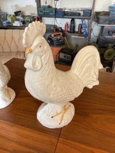 lot 8 image: Large Ceramic Chicken and Rooster