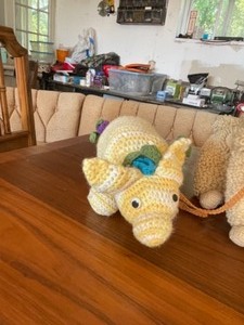 lot 22 image: Crochet Animals Pig, Sheep, Poodle