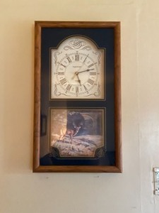 lot 142 image: Barometer Thermometer Humidity Meter, Deer Clock