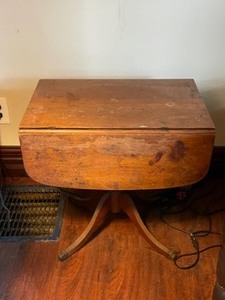 lot 155 image: Antique Table with Drop Leaf Sides