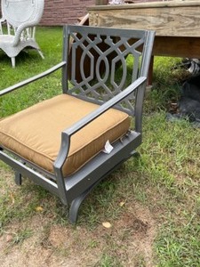 lot 133 image: Metal Patio Rocker with Cushion 