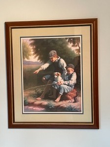 lot 195 image: Little Boys Fishing with Puppy Pictures