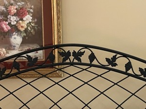lot 222 image: Bedroom Set, Metal King Size Bed and Matching Night Stands and Lamps
