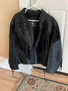 lot 223 image: New Leather Jacket with Zip out Liner Silver Bike