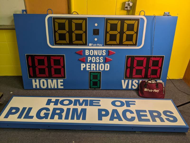 School Liquidation! Electronic Scoreboard, Basketball Backboard & Rim 