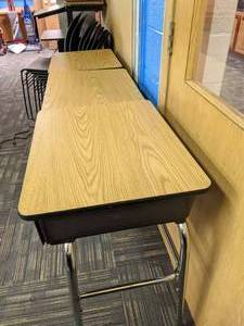lot 233 image: Lot of (9) Schoolhouse Desks