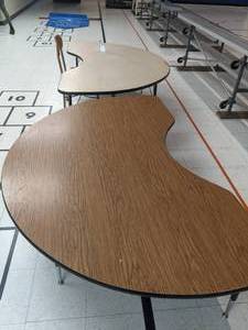 lot 169 image: Set of (2) Kidney Shaped Tables, & (1) Chair