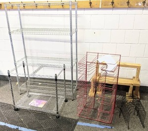 lot 104 image: Lot of Various Shelves and Racks