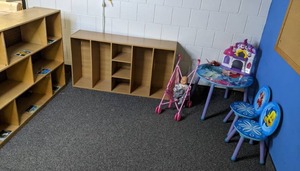 lot 101 image: Set of (2) Bookshelves & Disneys Little Mermaid Kids Table & Chairs