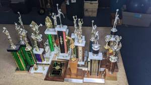 lot 213 image: Lot of (21) Assorted Sports Trophies