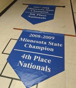 lot 314 image: Vinyl Banners (2) w Rods for Mounting