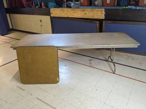 lot 319 image: Set of (2) Folding Tables Long & Square