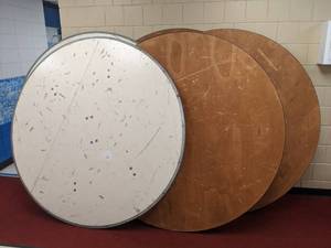 lot 304 image: Lot of (6) Large Round Folding Tables (22)