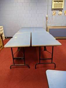 lot 186 image: Set of (4) Blue Foldable Tables (Lot 12)