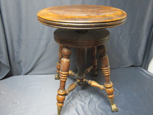 lot 26 image: Organ Stool, Glass Ball Feet