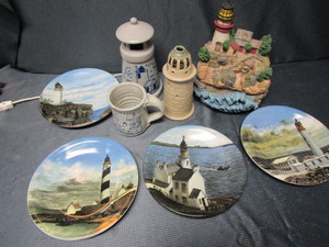 lot 63 image: Lighthouse Plates & Fountain