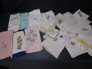 lot 96 image: Tea Towels & Hankies