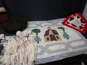 lot 297 image: Sewing Basket, Rag Dolls