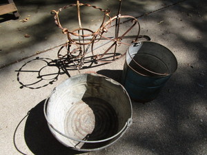 lot 345 image: Pails, Plant Stand