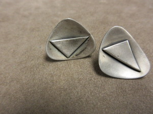 LEUF HAND WROUGHT STERLING SILVER PIERCED EARRINGS