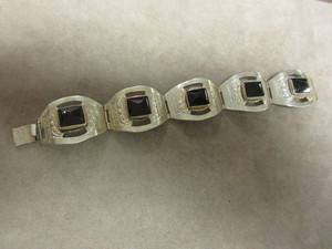 STERLING AND ONYX BRACELET
