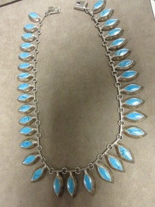 STERLING AND TURQUOISE NECKLACE - MEXICO
